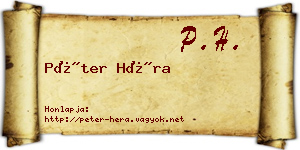 Péter Héra névjegykártya